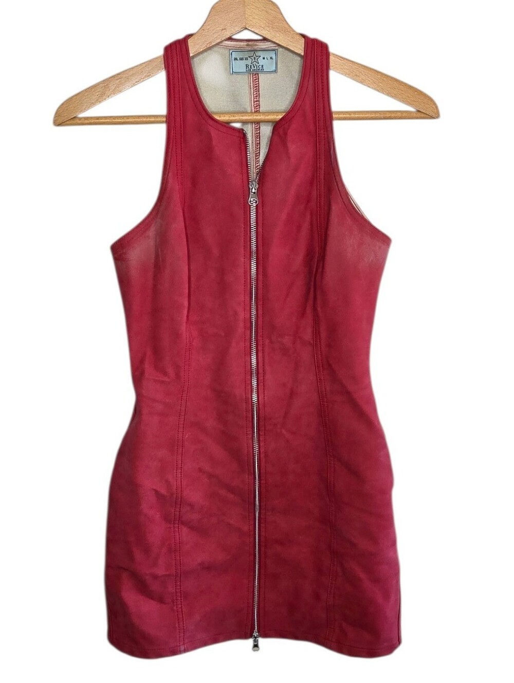 Revice Red Vixen Mini Dress Zip Front Size Small Bold Sexy Rockstar Girlfriend
